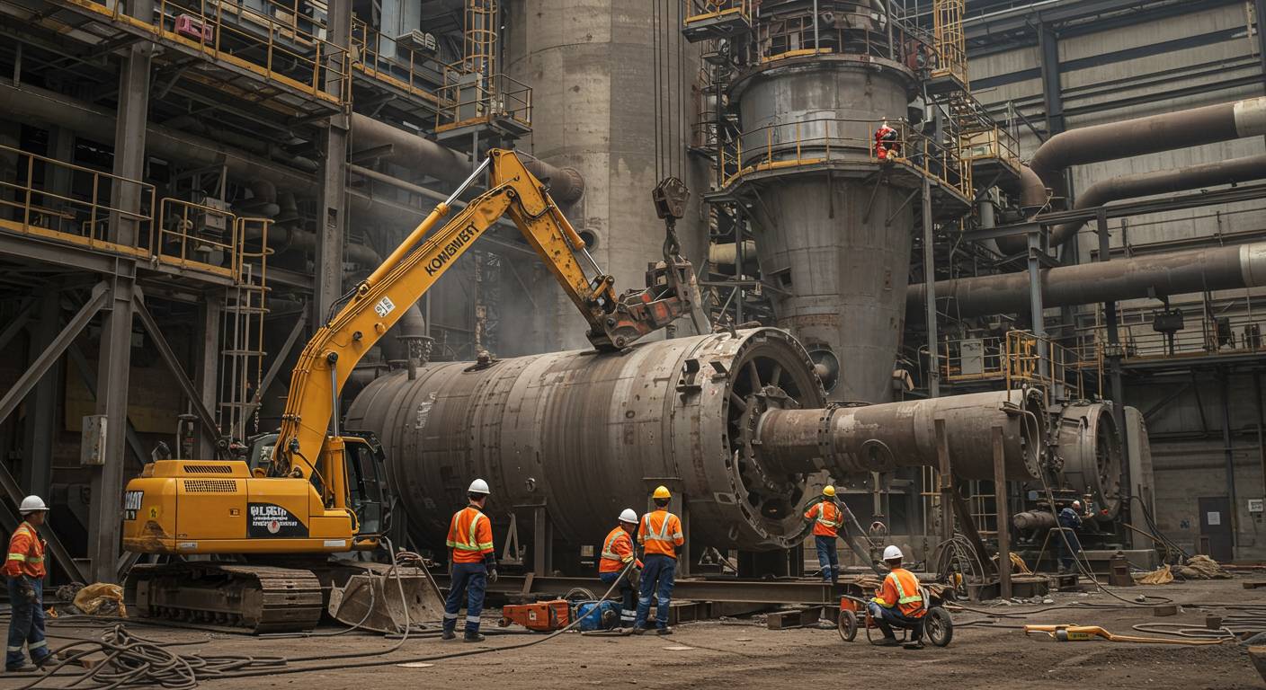 Демонтаж котельной установки с применением специализированной техники