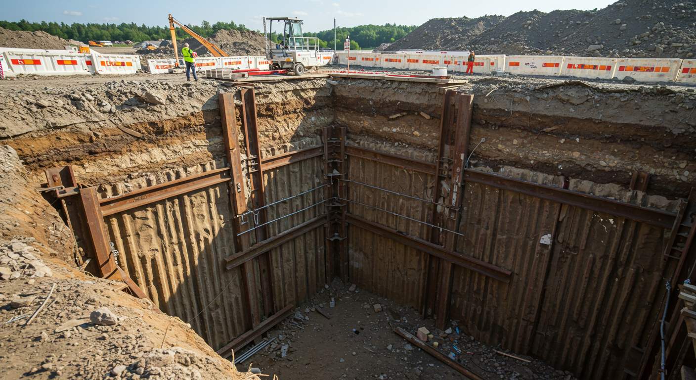 Расчет несущей способности ограждения котлована