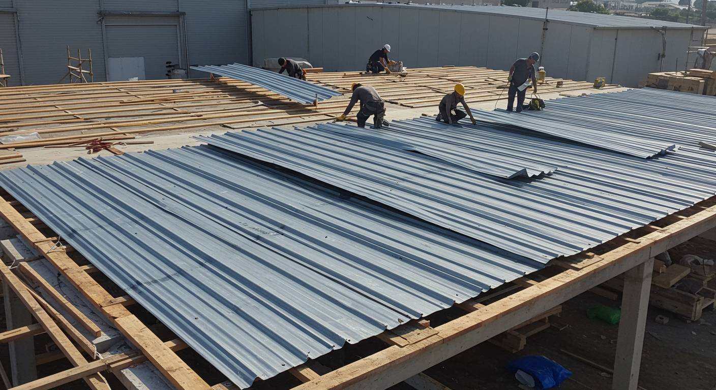 Профессиональный монтаж кровли из оцинкованного профнастила Монтаж кровли из оцинкованного профнастила