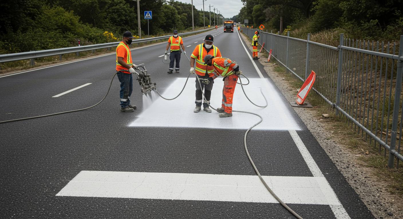 Обслуживание дорожной разметки и ограждений