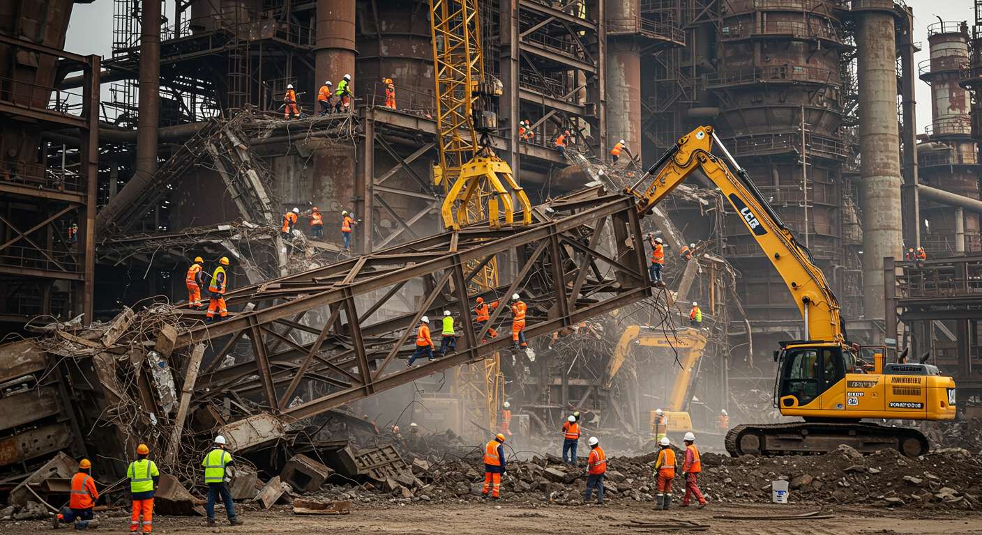 Промышленный демонтаж с применением спецтехники