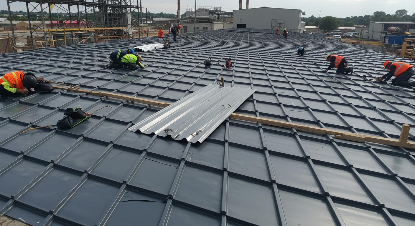 Монтаж металлочерепицы для промышленных объектов