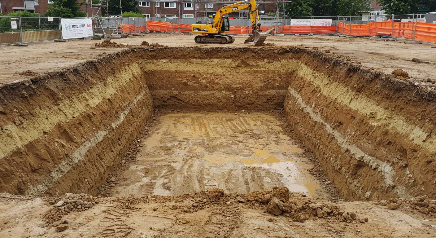 Разработка котлованов в глинистом грунте