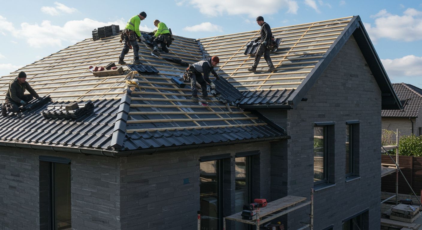 Монтаж кровли из металлочерепицы с защитным покрытием