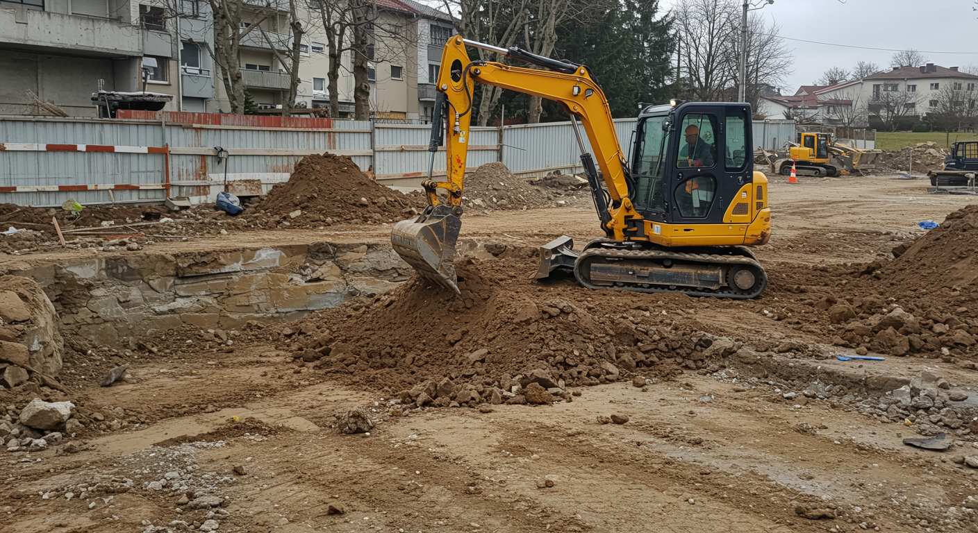 Разработка котлованов мини экскаваторами в стесненных условиях
