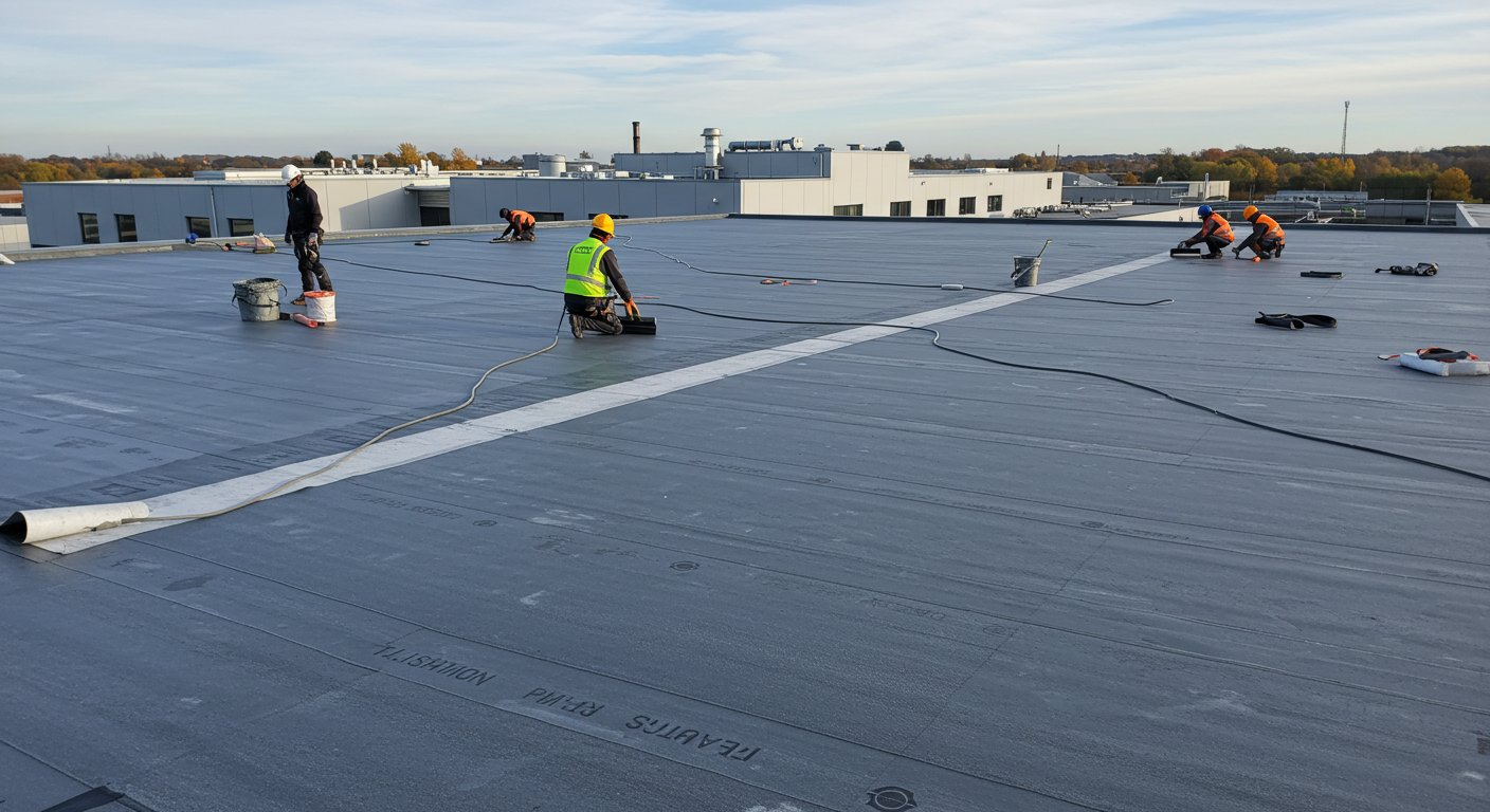 Монтаж кровли из мембранных материалов