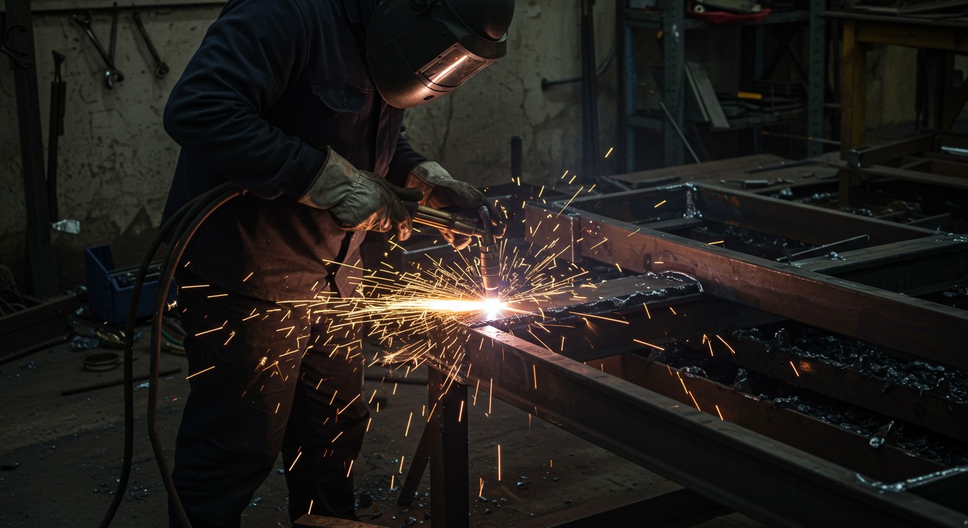 Плазменная резка металла Плазменная резка металла на промышленном объекте