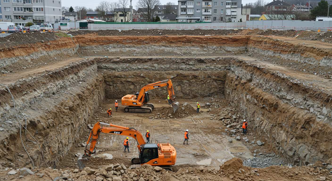 Разработка котлованов в скальном грунте