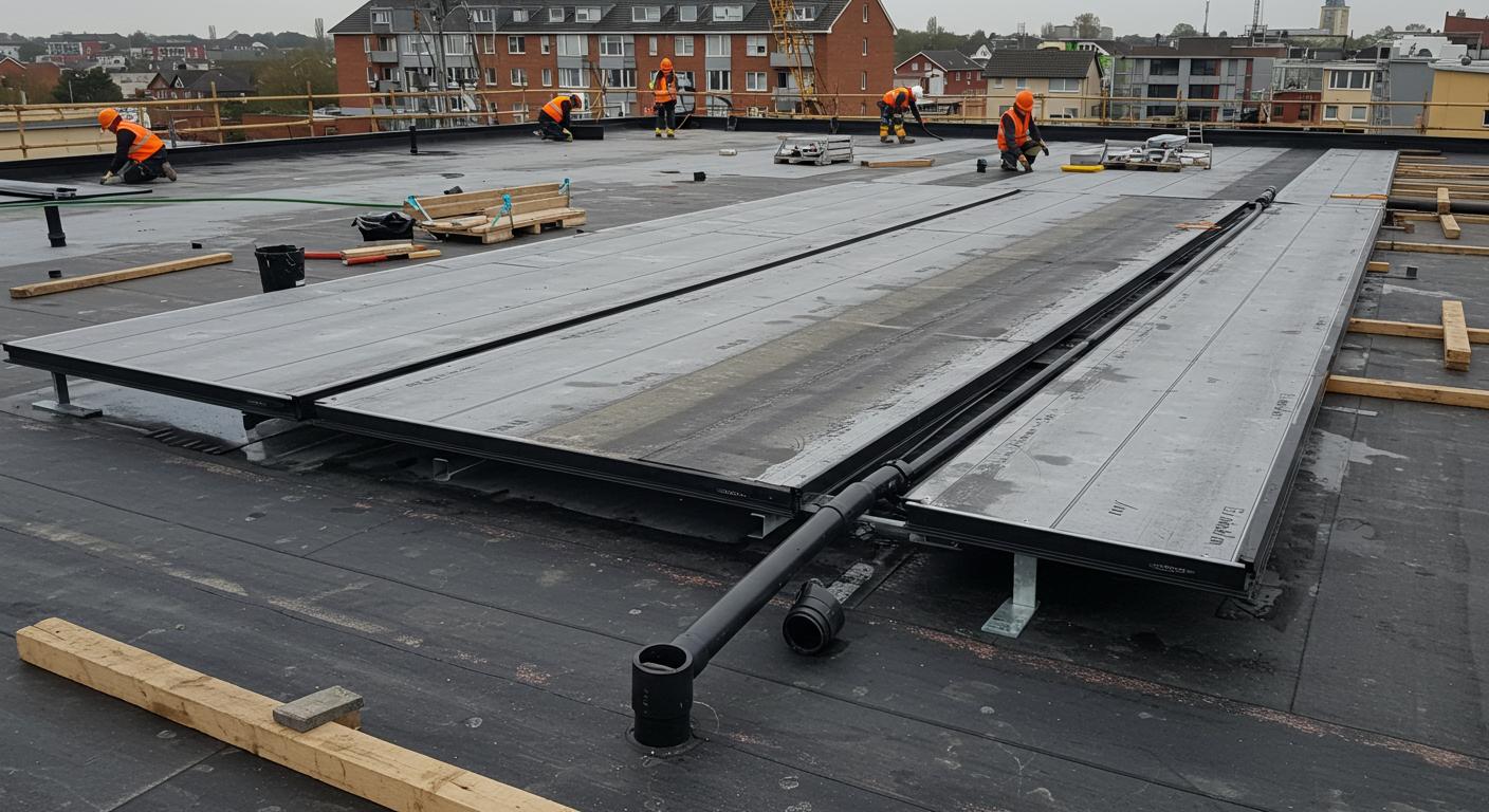 Монтаж плоской кровли с системой дренажа