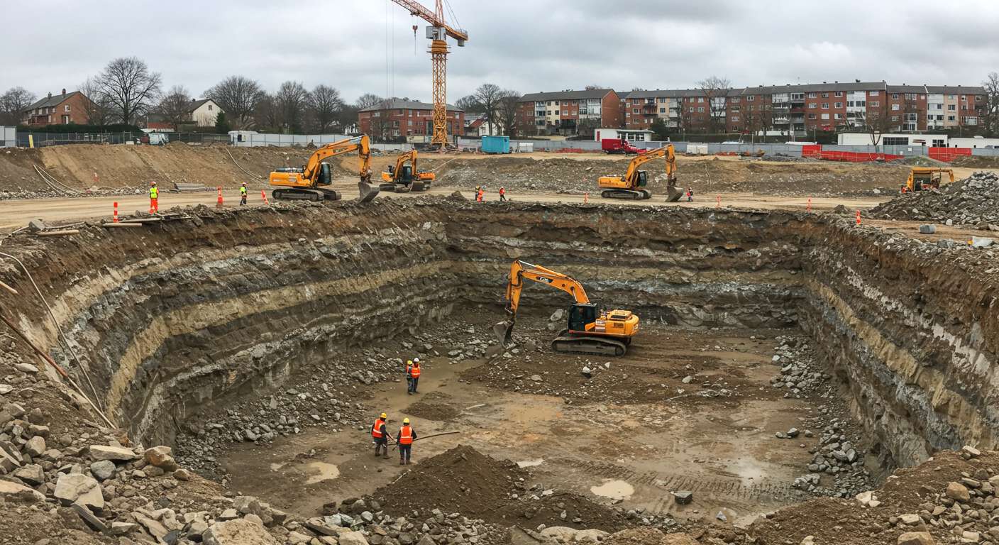 Разработка котлованов в скальном грунте