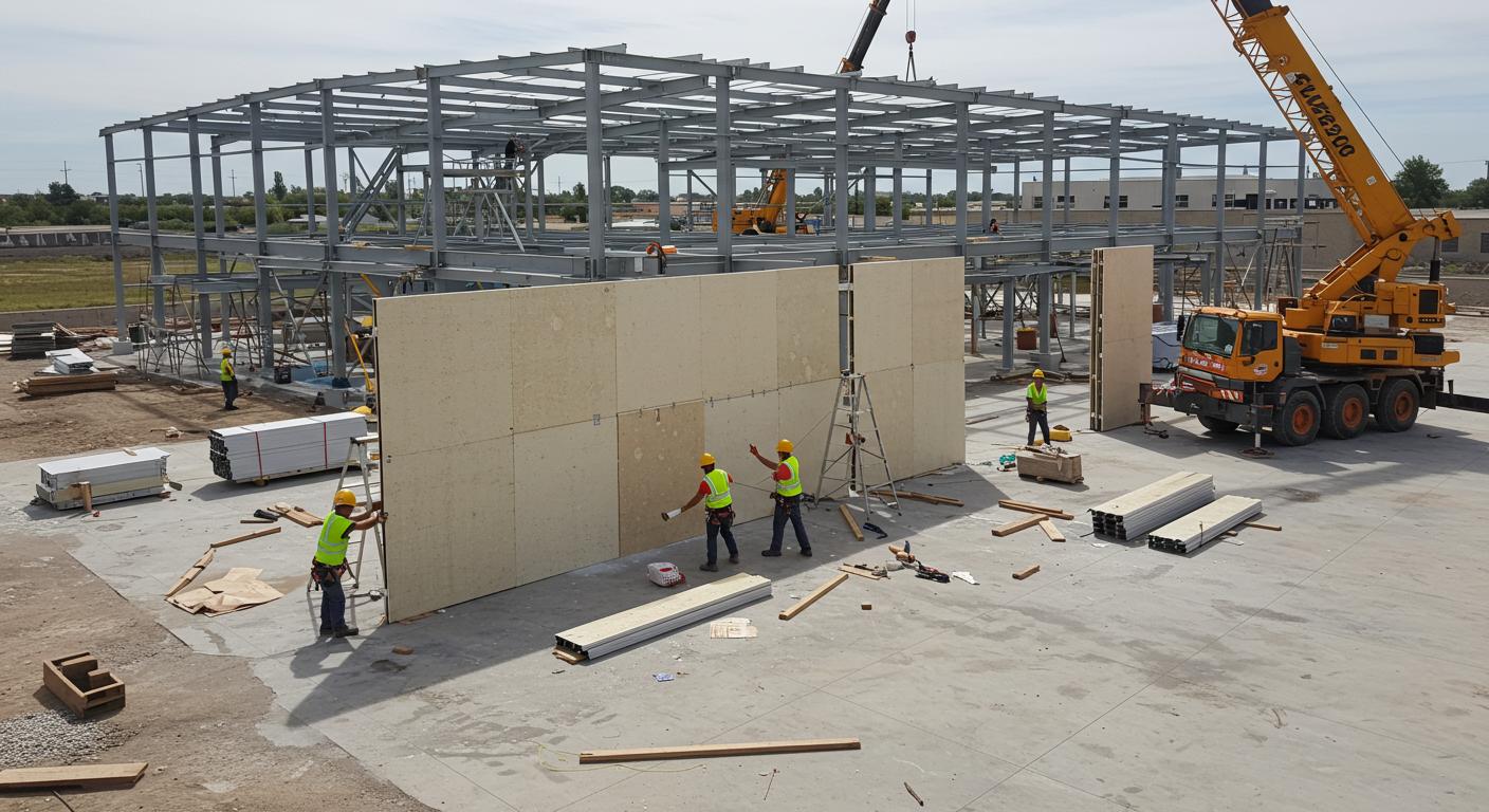 Монтаж сэндвич панелей для промышленных объектов