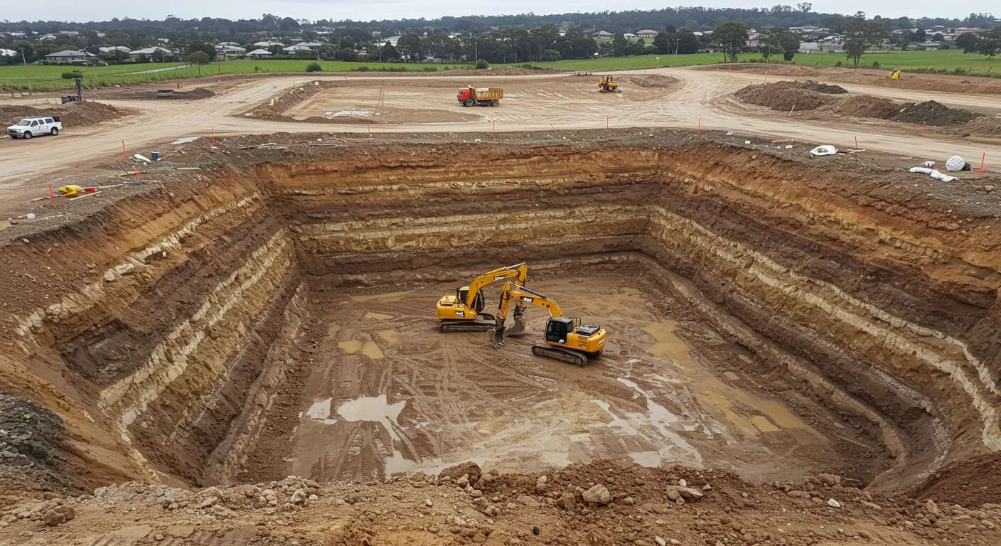 Разработка котлованов грейдерами в суглинках