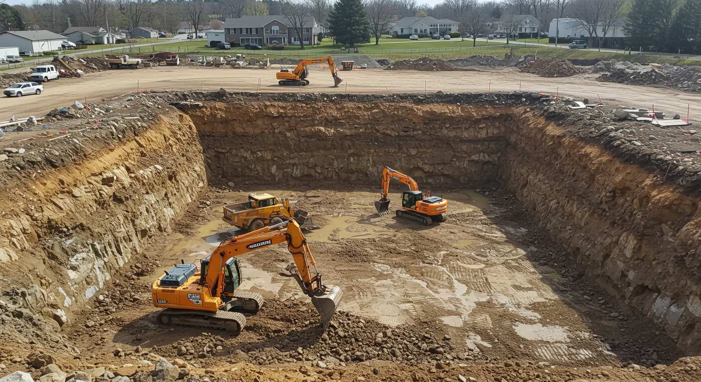 Разработка котлованов грейдерами в суглинках