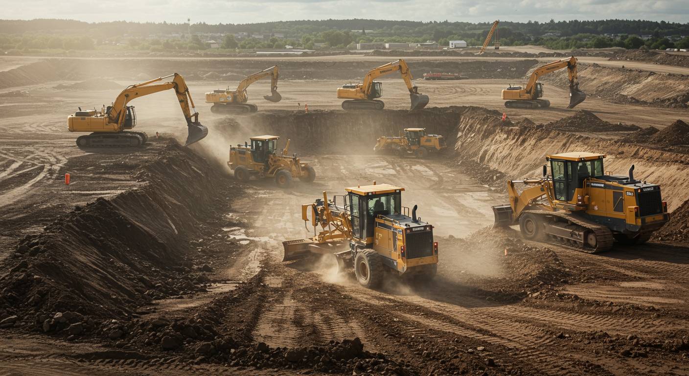 Разработка котлованов грейдерами с выравниванием