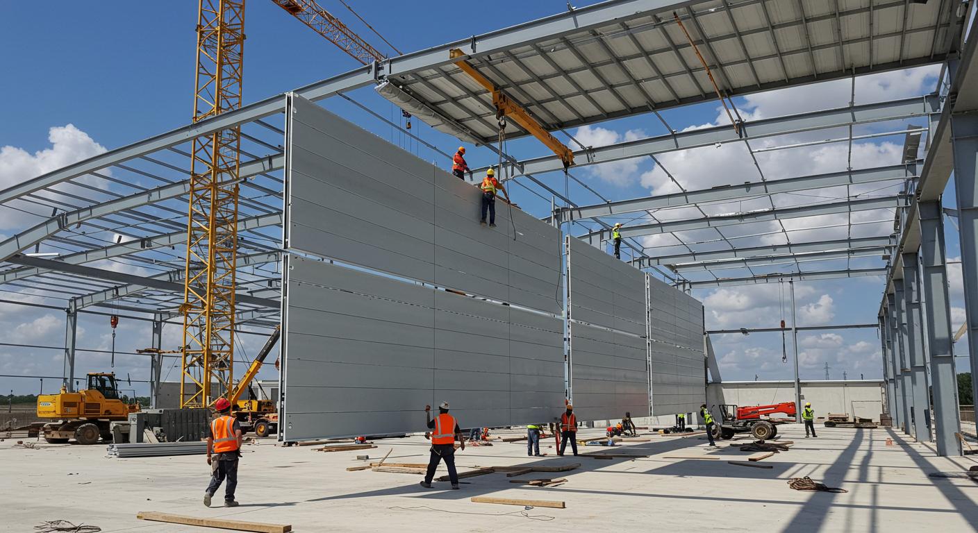 Монтаж сэндвич панелей для складов и ангаров