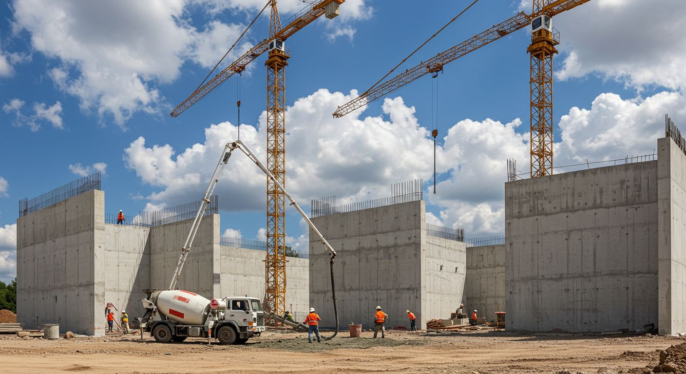 Монолитные работы с тяжелым бетоном