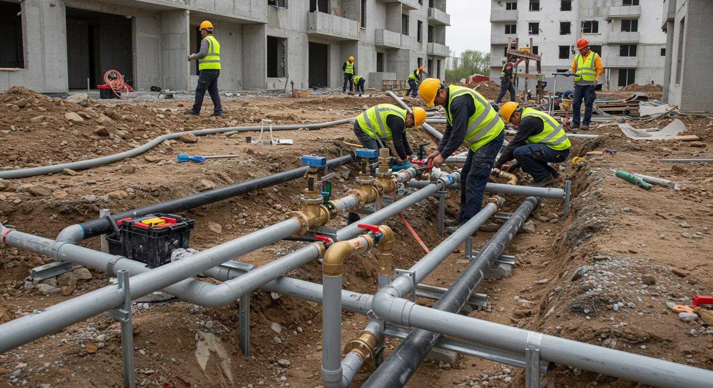 Монтаж системы водоснабжения в многоквартирном доме