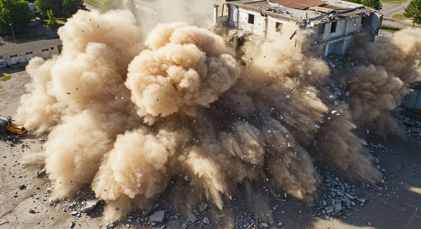 Взрывной демонтаж здания