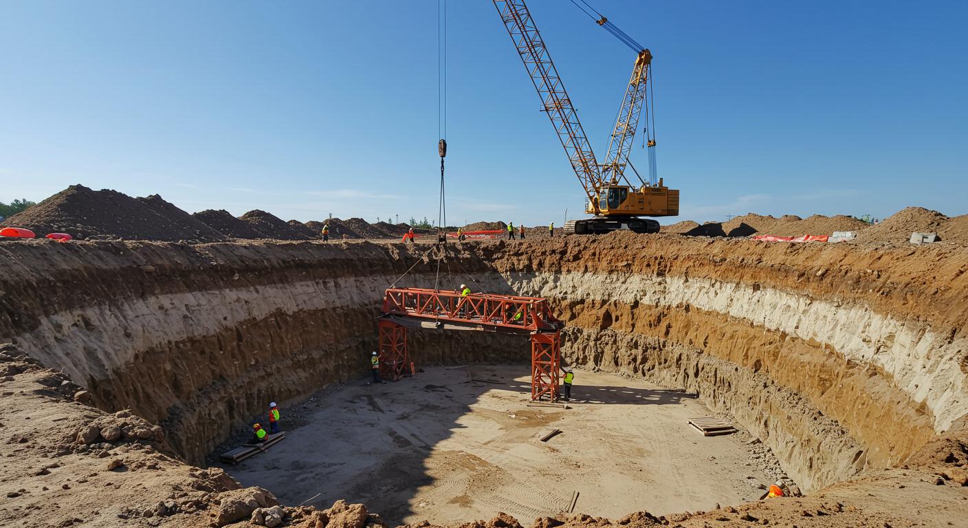 Монтаж кранового оборудования на строительной площадке