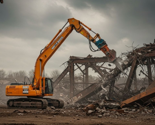 Гидравлический демонтаж металлоконструкций Гидравлический демонтаж металлоконструкций