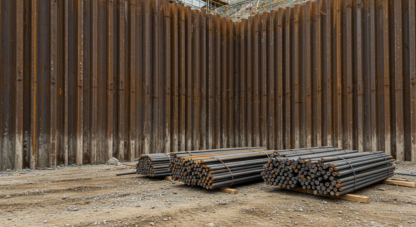 Поставка стальных свай для ограждения котлована