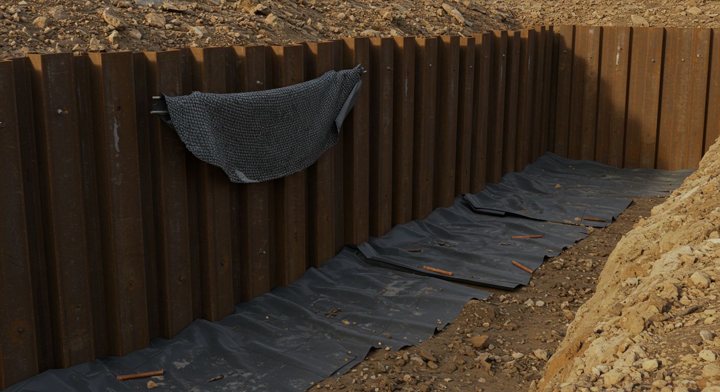 Применение геосинтетических материалов при ограждении котлована