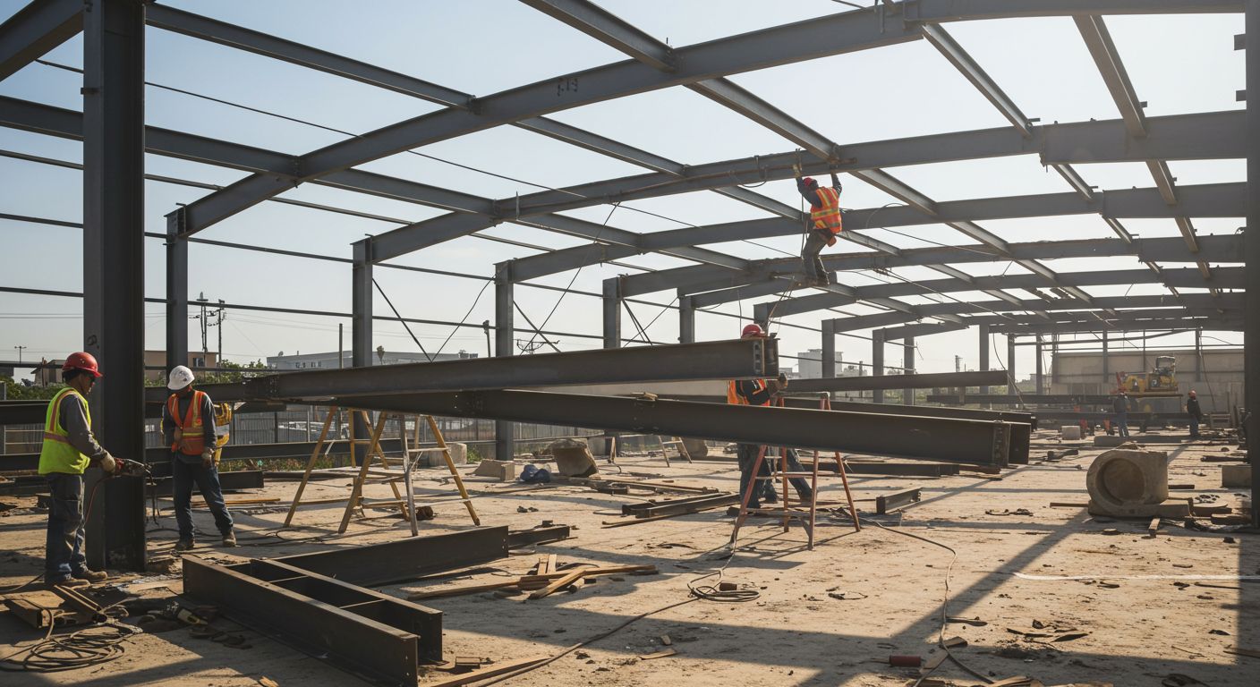 Монтаж металлоконструкций зданий