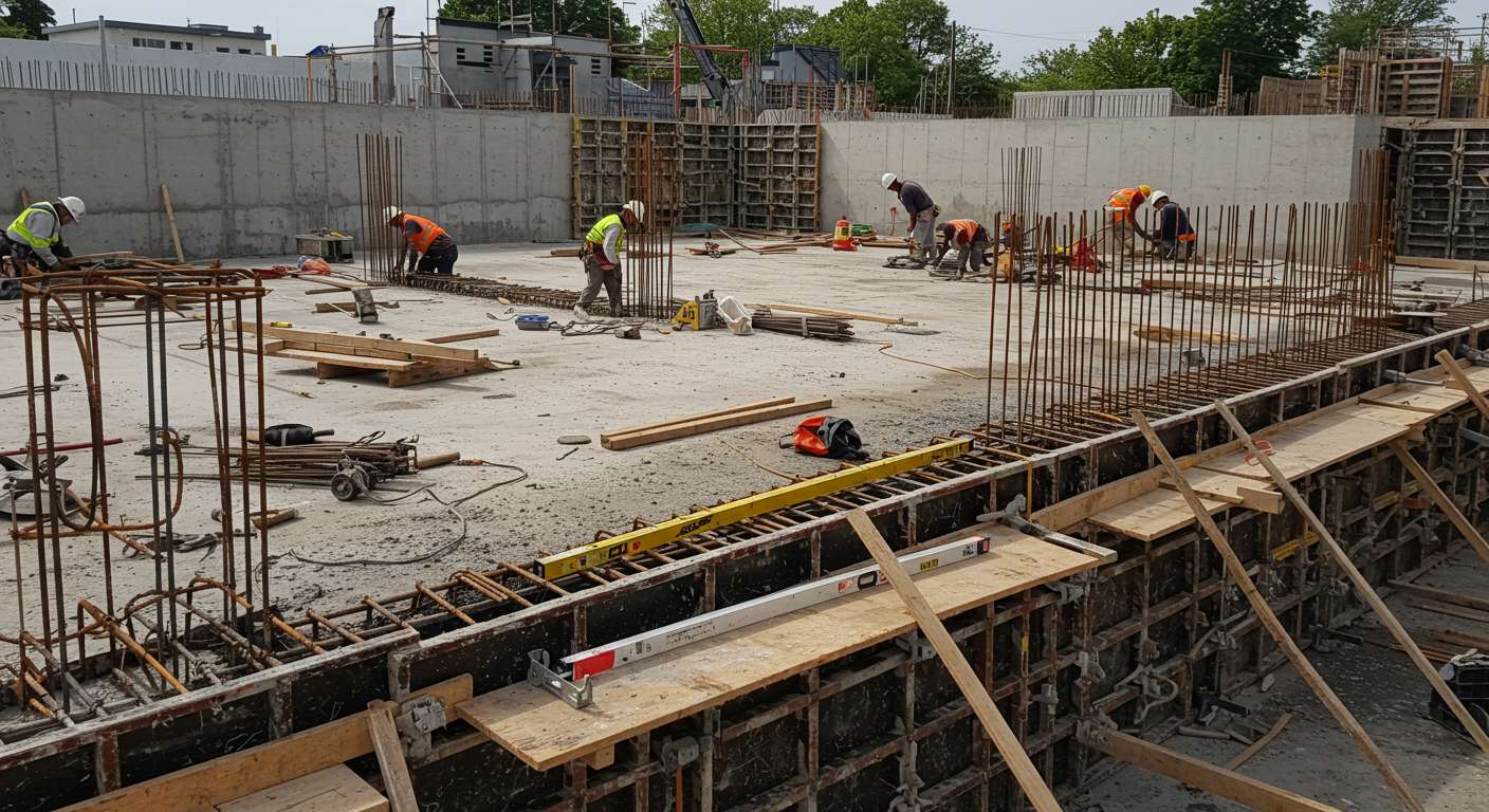 Монтаж опалубки для перекрытий и плит