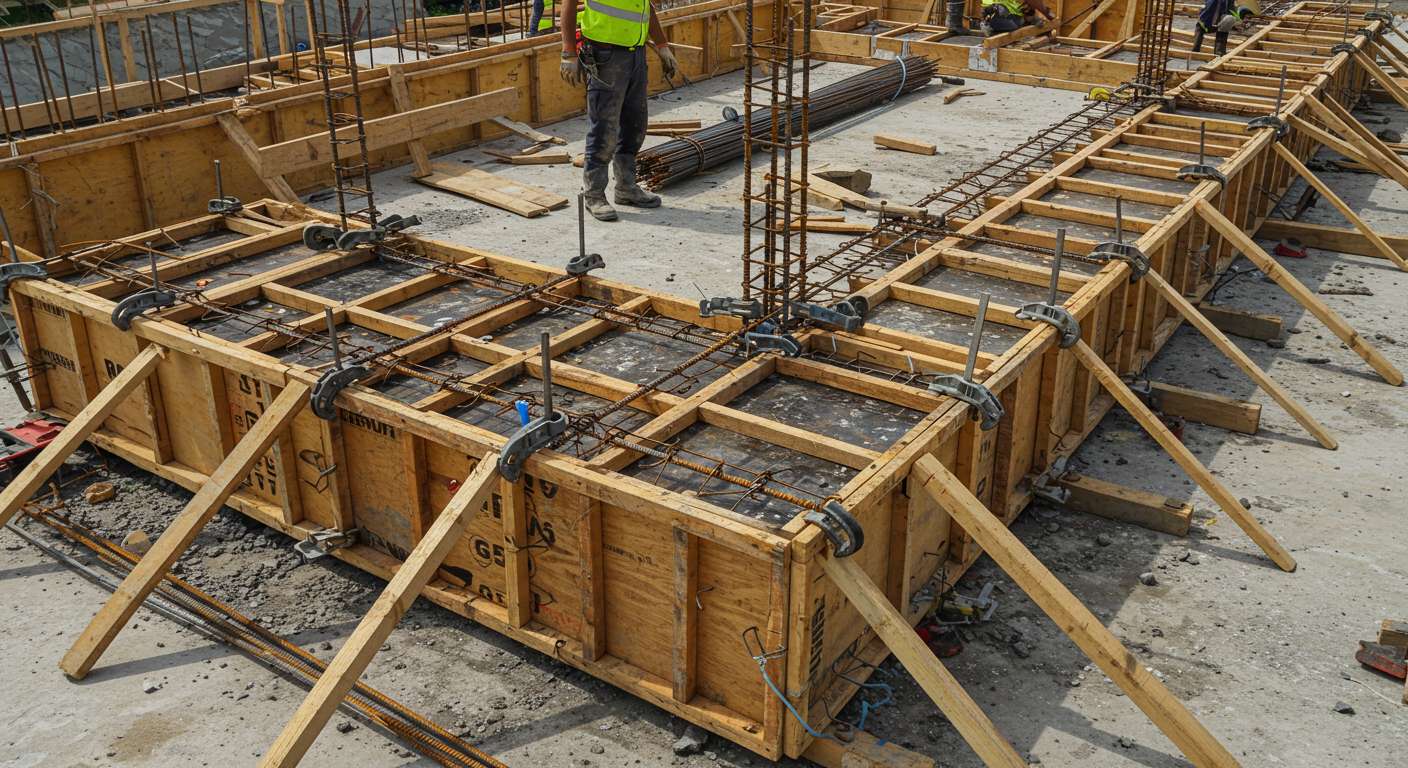 Монтаж опалубки для перекрытий и плит