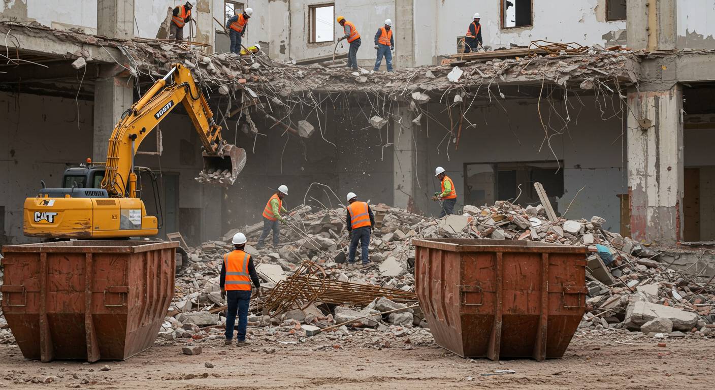 Вывоз строительного мусора с промышленного объекта