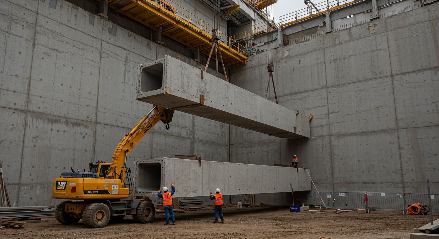 Установка съемной опалубки на строительном объекте