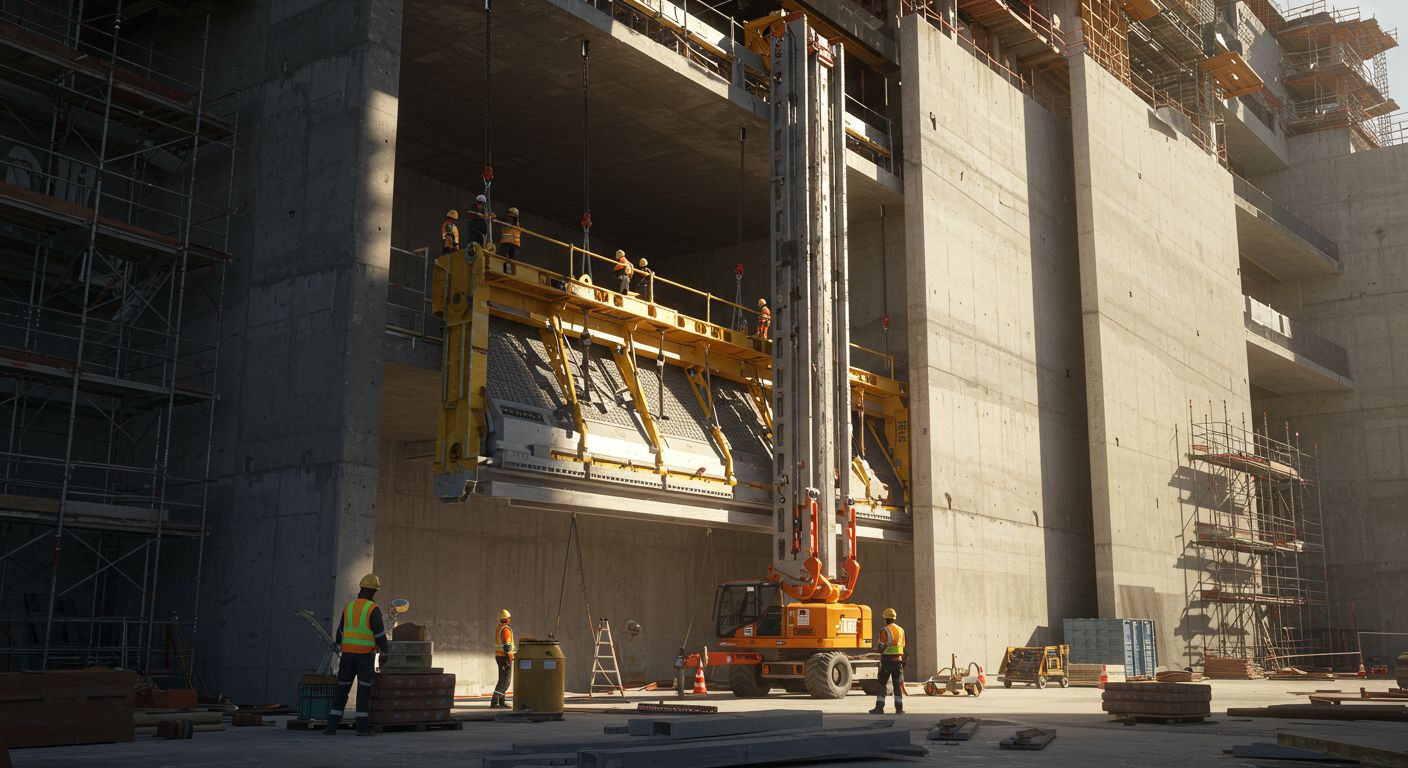 Установка скользящей опалубки