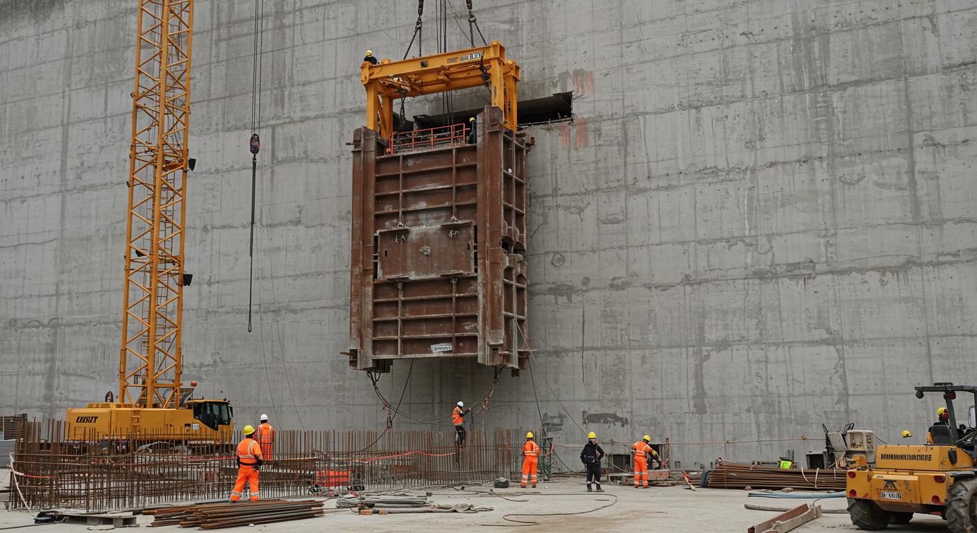 Установка щитовой опалубки