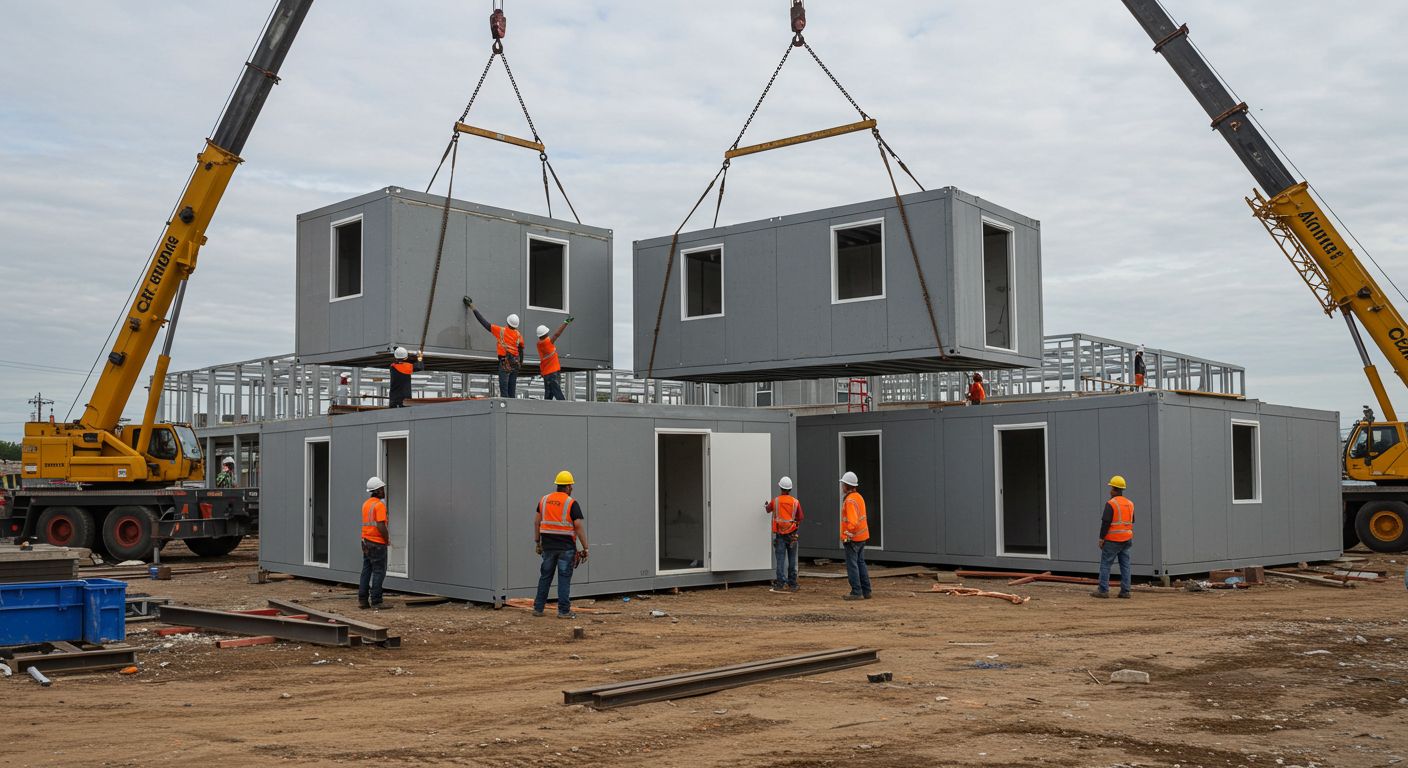 Монтаж модульных зданий для офисов