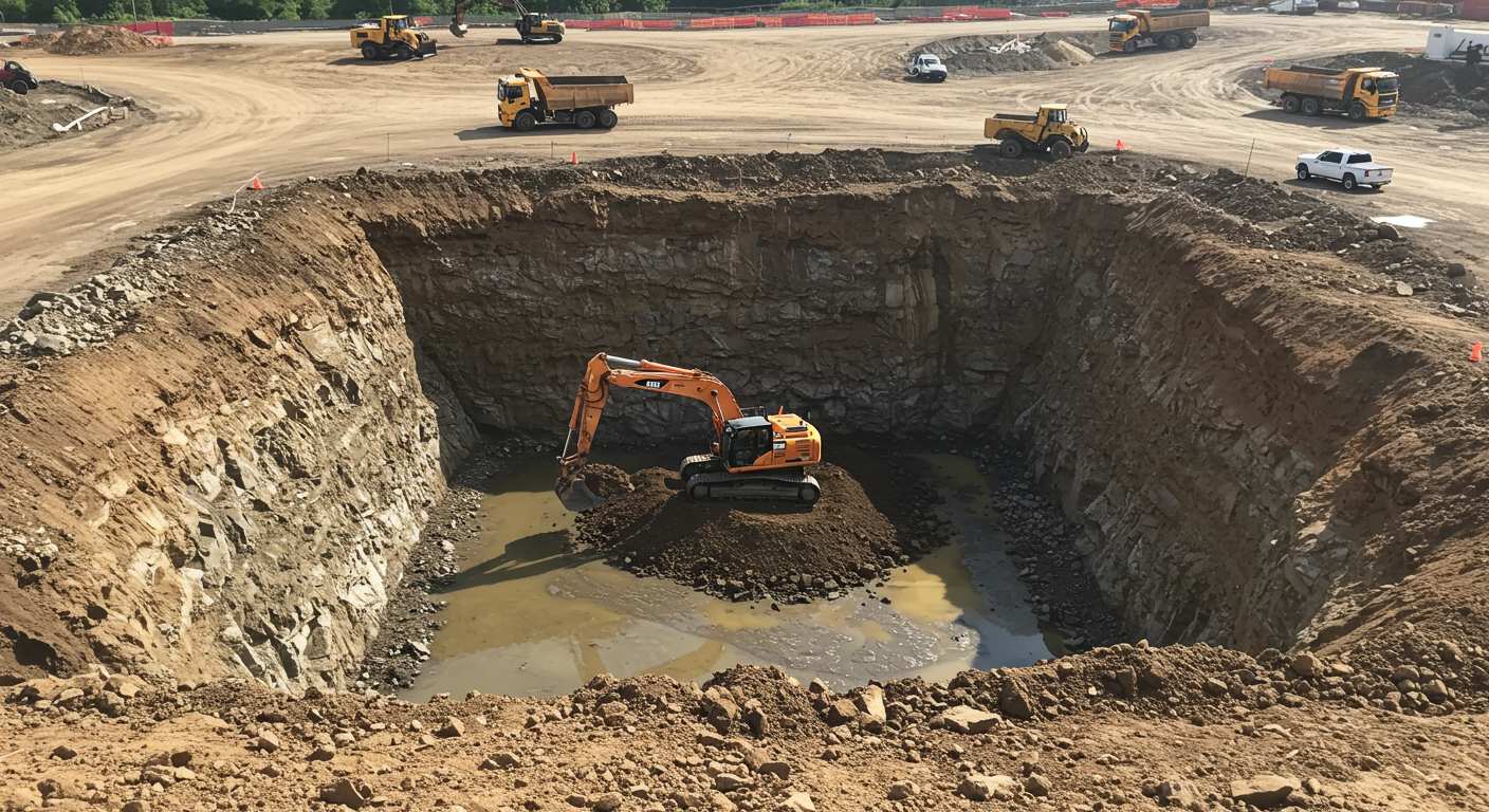 Процесс утилизации грунта с использованием спецтехники