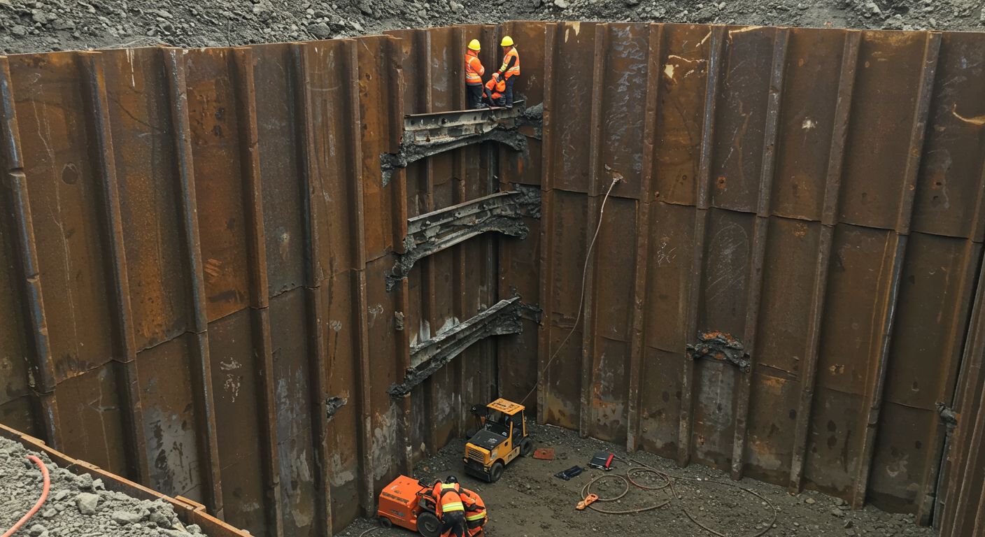 Ремонт повреждений ограждения котлована