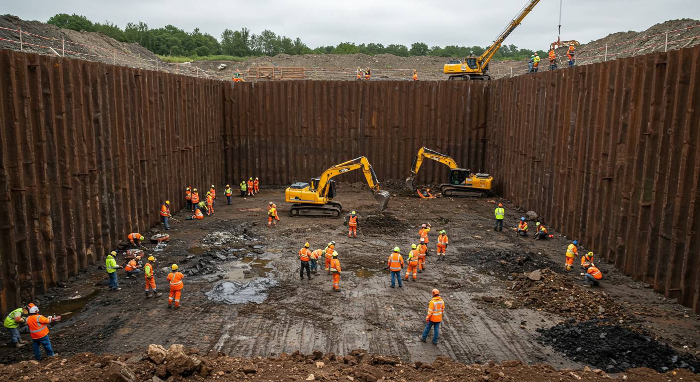 Чистка и удаление загрязнений с ограждения котлована