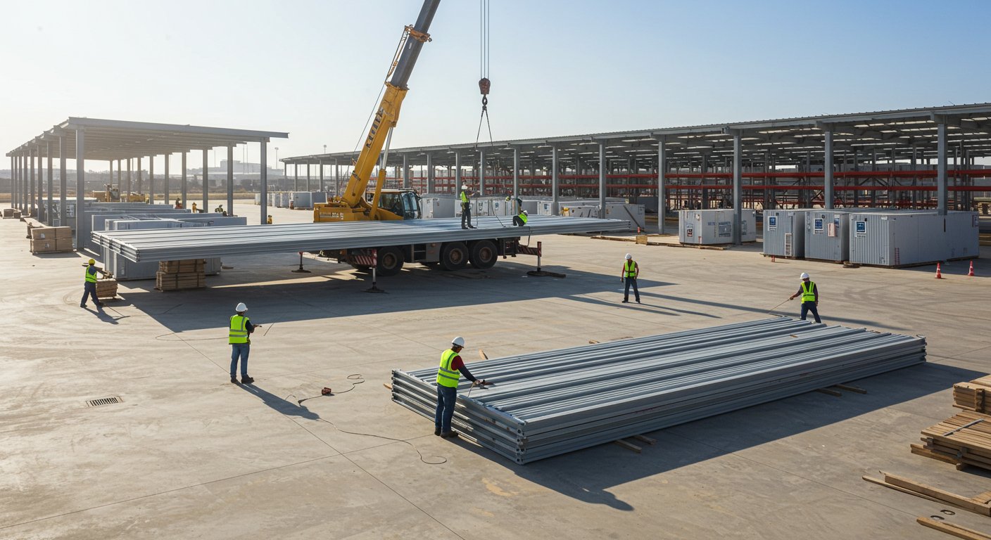 Монтаж сборно разборных зданий для складов