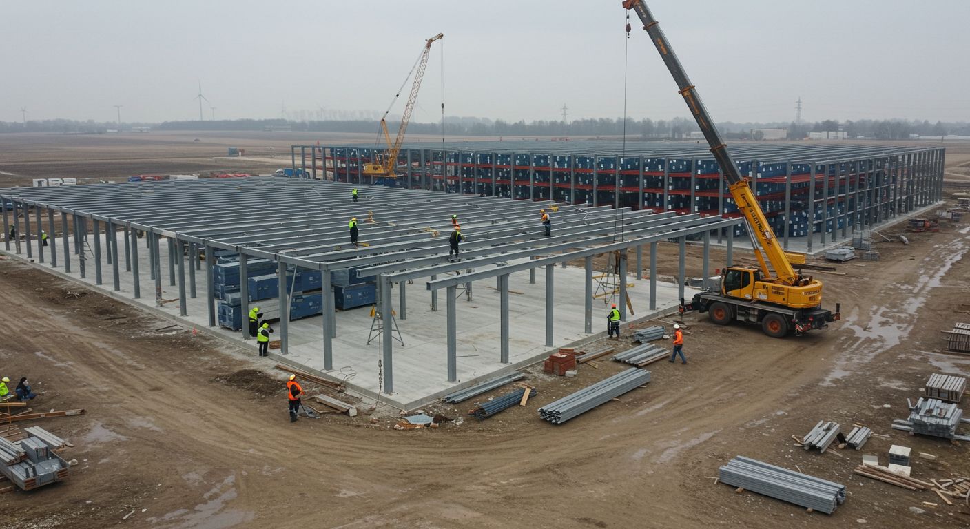 Монтаж сборно разборных зданий для складов