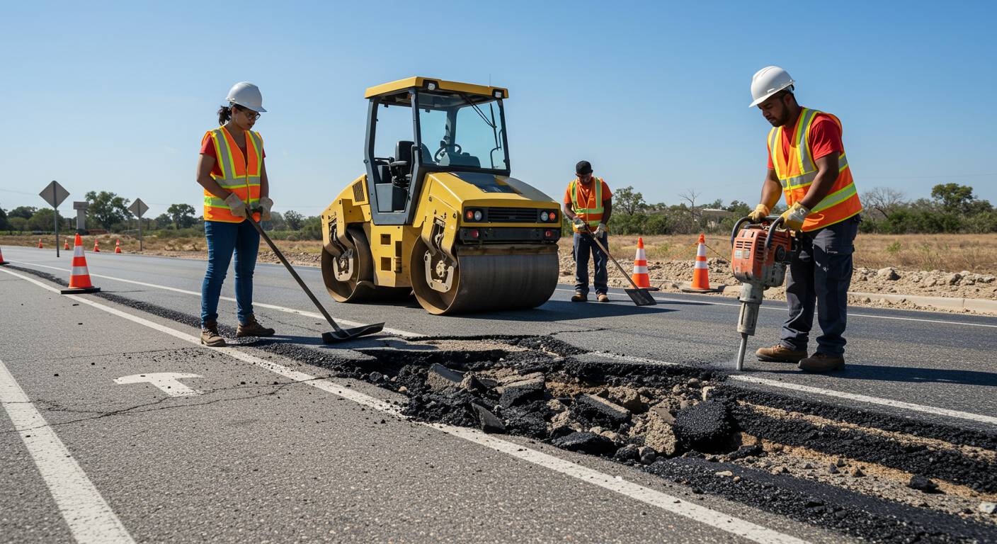 Обслуживание и ремонт дорог с использованием современной техники