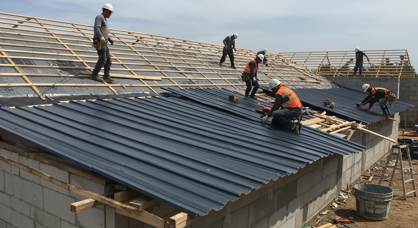 Монтаж кровли из профнастила