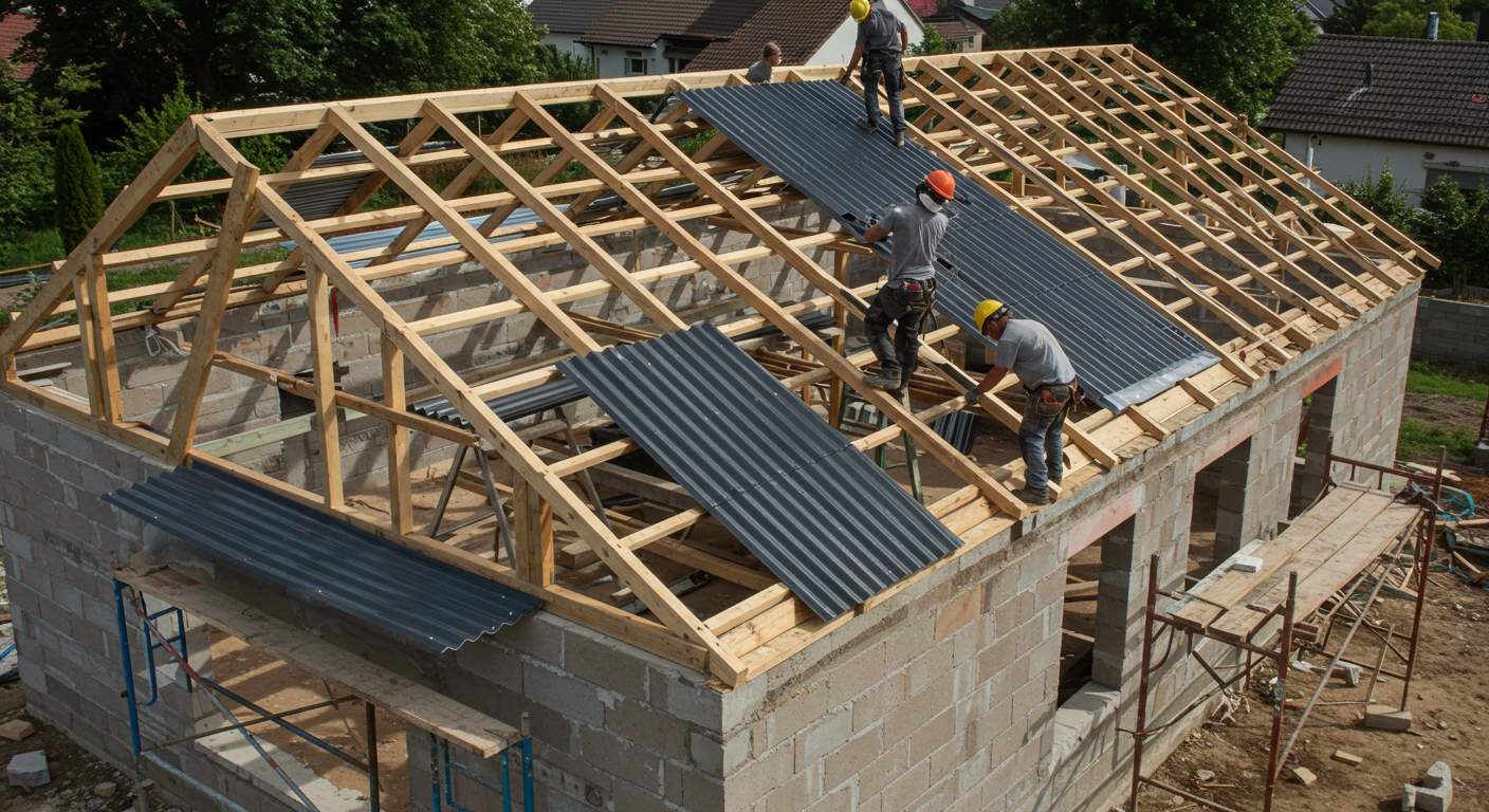 Профессиональный монтаж кровли из профнастила