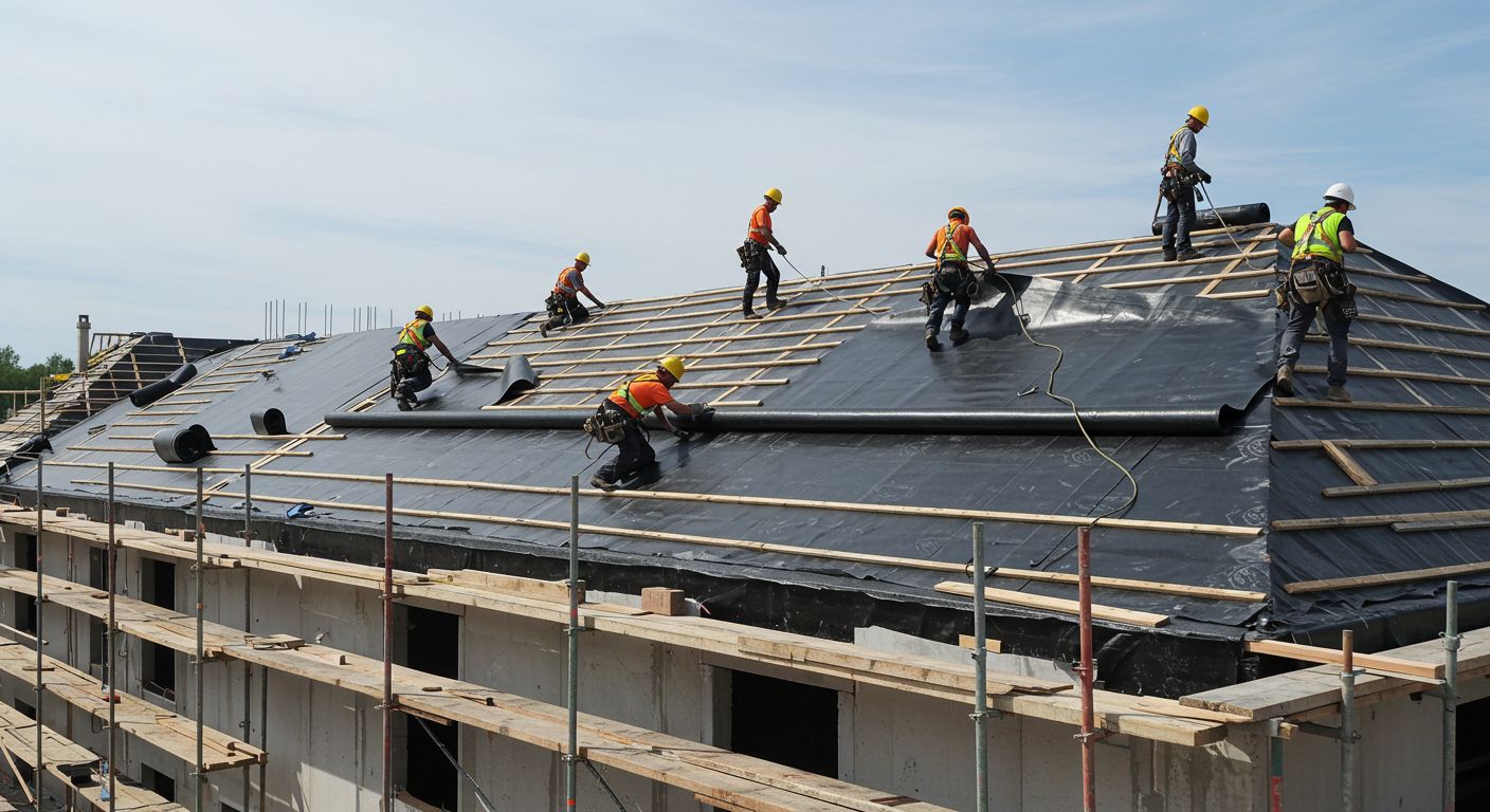 Профессиональный монтаж мягкой кровли на частном доме