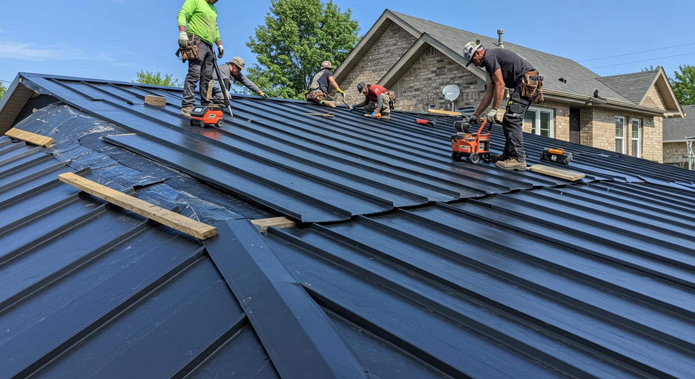 Монтаж кровли из металлочерепицы