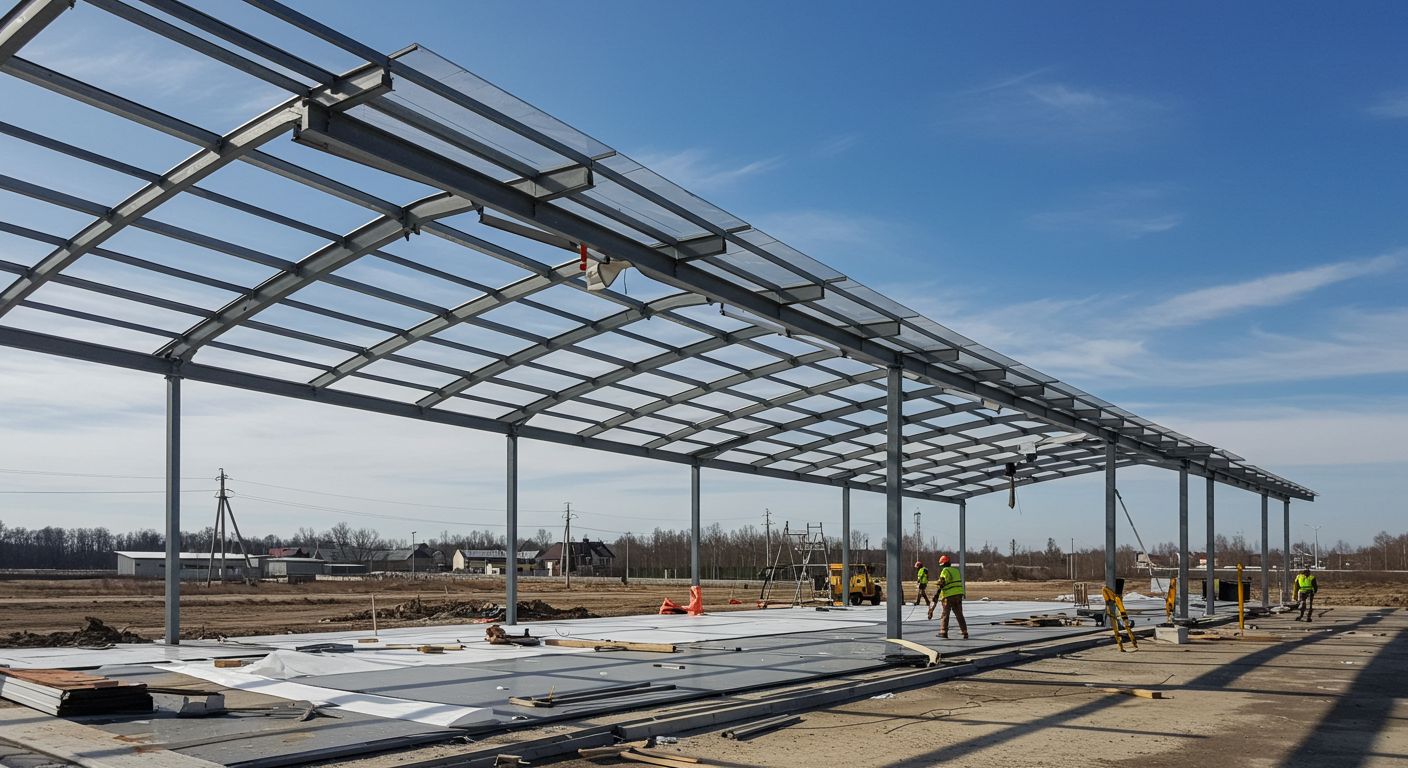 Монтаж кровельных сэндвич панелей